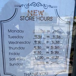 Cosmic Bicycle Shop - Store hours