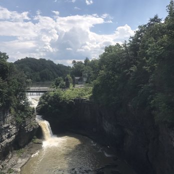 Triphammer Falls - The building that was the showcase of this waterfall fell down in 2009. - Hiking Near Me