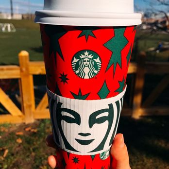 Starbucks - Look at this holiday cup! Venti soy matcha latte - Coffee & Tea Near Me - Markham, Ontario