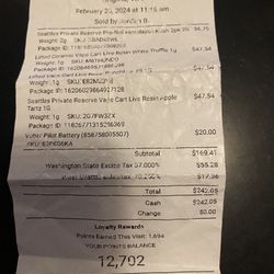 Origins Cannabis - Receipt