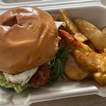 Bluestone Lane Upper West Side Café - Take-out: BLATE (Bacon, Arugula, Avocado, Tomato, Egg) w/Fries - Coffee & Tea Near Me - New York, New York Bluestone Lane Upper West Side Café - Take-out: BLATE (Bacon, Arugula, Avocado, Tomato, Egg) w/Fries - Coffee & Tea Near Me - New York, New York