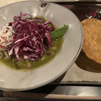 Joseph's Culinary Pub - Abuela Nora's Organic Chicken Posole Verde -gf- - New American Near Me - Santa Fe, New Mexico