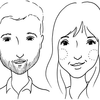 Doodlebooth - An example of a two person doodle on 5x7 archival paper. - Commissioned Artists Near Me
