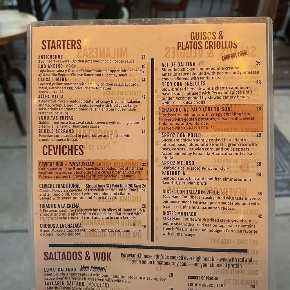 Bodegon No 69 - Menu - Latin American Near Me - Pasadena, California