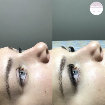 Macklash - Before and after photo of a more natural volume set done by our owner, MacKenzie. - Eyelash Service Near Me Macklash - Before and after photo of a more natural volume set done by our owner, MacKenzie. - Eyelash Service Near Me