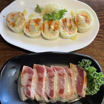 Maneki Neko - Tataki-Seared Tuna and Cucumber roll - Japanese Near Me - Zebulon, Georgia Maneki Neko - Tataki-Seared Tuna and Cucumber roll - Japanese Near Me - Zebulon, Georgia
