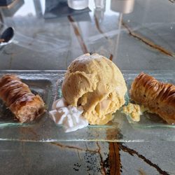 Baklava and pistachio gelato