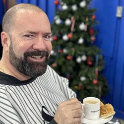 The Spot Barbershop - Downtown Miami - John always smiling and the best cafecito!