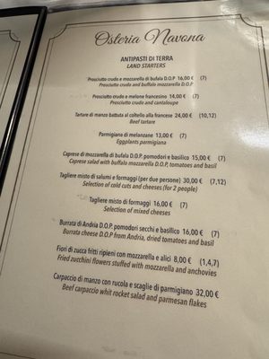 Menu photo 2 Osteria dell'Anima Rome, RM