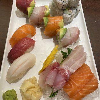 Wild Ginger - Sushi and sashimi lunch special + rainbow roll - Asian Fusion Near Me - Cortland, New York