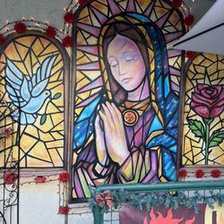 LunaSol Mexican Vintage - Virgen de Guadalupe painting