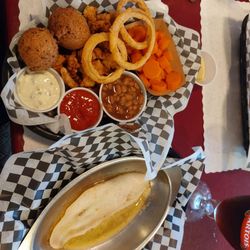 Whale's Tale - Fried clams and broiled catfish dinner, delicious!