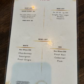 Giti Thai - Wine menu - Thai Near Me - Windsor Hills, California