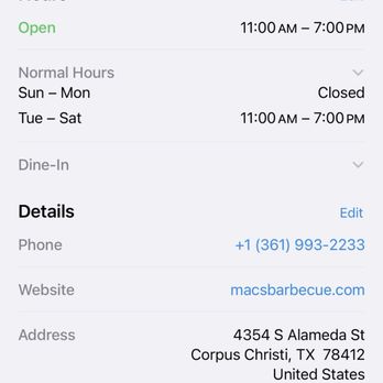 Mac's Barbecue - Hours place is open. - Barbeque Near Me - Corpus Christi, Texas Mac's Barbecue - Hours place is open. - Barbeque Near Me - Corpus Christi, Texas