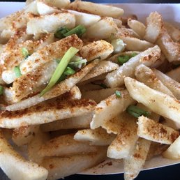 a plate of french fries