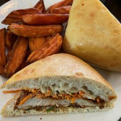 Redwoods Grill & Bar - Firecracker Chicken Sandwich - not great.