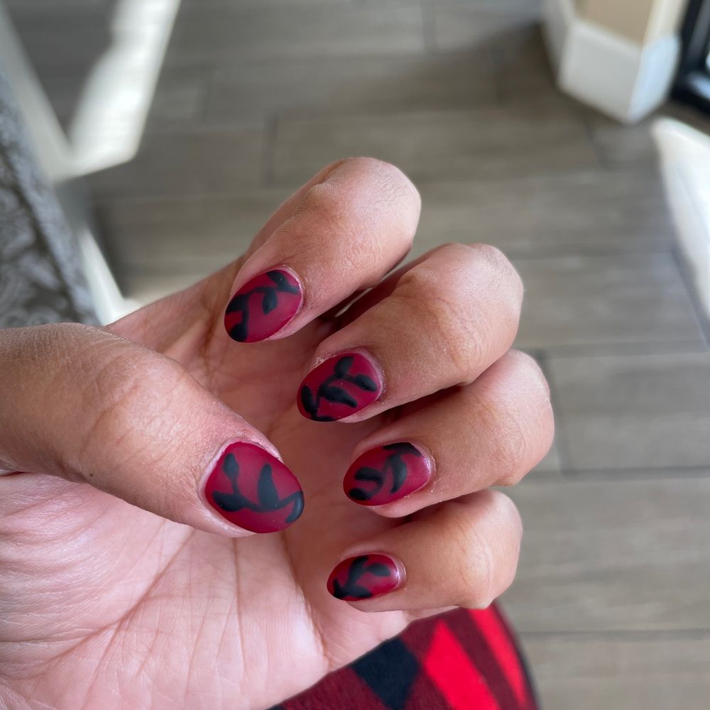 Polished Nail Spa - Acrylic nails with vines - Waxing Near Me - Goleta, California
