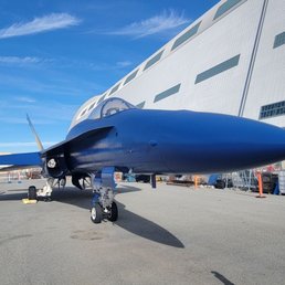 F-18 hornet outside the building F-18 hornet outside the building