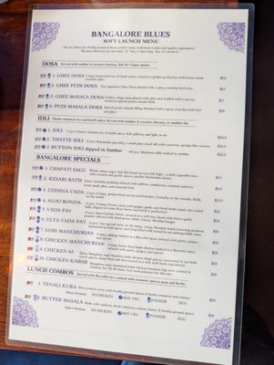 Menu photo 3 Bangalore Blues Berkeley, CA