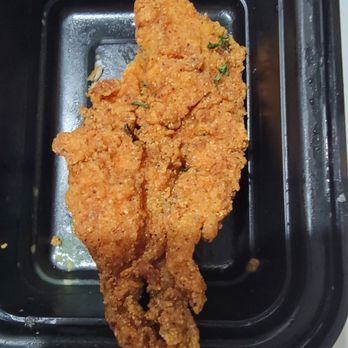 Seafood & Sole - This is the size of the 6 pieces about $13.88. This is the container for the sides. I wanted to show you how tiny the fish were. - Soul Food Near Me - Mahopac, New York