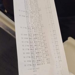 Jewel-Osco - Manager-holding receipt (he did nothing wrong) Cashier next the the manager-the one in the wrong