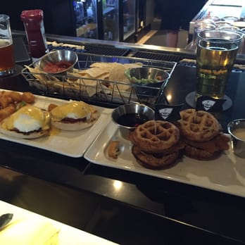 Topgolf - Eggs Benedict & chicken and waffle sliders!! - Golf Near Me - Allen, Texas