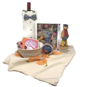 Brooklyn Women's Exchange - Perfect summer hostess gift! Featuring wine bag, summer napkins, bowls, handmade mixing bowl, wooden figure, decorative dish cloth. - Children's Clothing Near Me - Brooklyn, New York