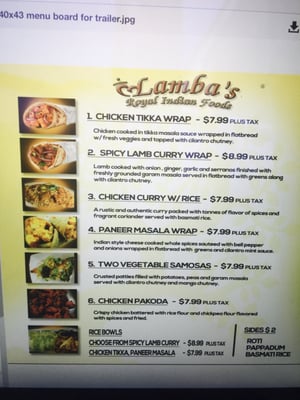 Menu photo 2 Lamba's Royal Indian Austin, TX