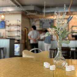 Kantine Biergarten Eatery - Vibe. Even the photography around the room depicting Native Americans (not pictured) is so specific to a true German vibe.