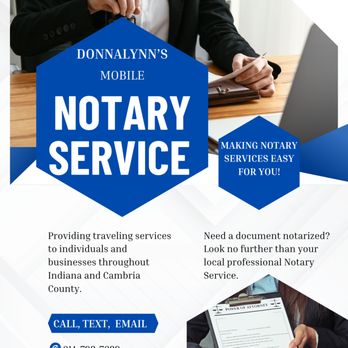 Donnalynn's Mobile Notary Services - Notaries Near Me - Seward, Pennsylvania Donnalynn's Mobile Notary Services - Notaries Near Me - Seward, Pennsylvania