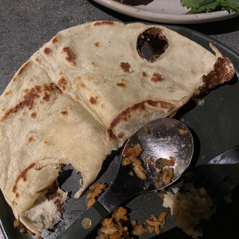 Damian - The flour tortilla I wasted.  It was just too thick and heavy and crepe-y - Mexican Near Me - Los Angeles, California