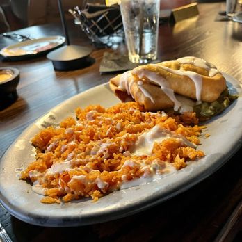 Tulum - Chimichanga and rice with an okra mixture which was quite amazing - Mexican Near Me - Daphne, Alabama