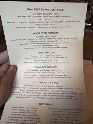 Menu photo 4 Fore Street Portland, ME