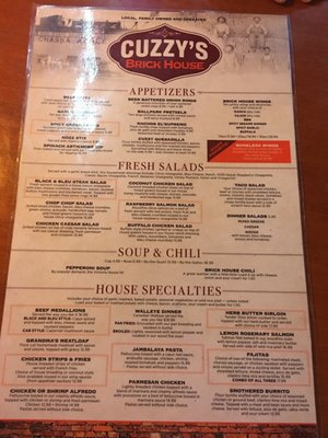 Menu photo 3 Cuzzy's Brick House Chaska, MN