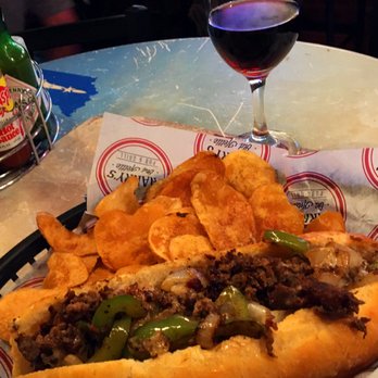 Harry's Old Kettle Pub & Grill - The "Judy" -- a tribute to a Philly Cheese Steak -- and a $2 glass of Pinot Noir. Yummy! - Sports Bars Near Me - Wabash, Indiana Harry's Old Kettle Pub & Grill - The "Judy" -- a tribute to a Philly Cheese Steak -- and a $2 glass of Pinot Noir. Yummy! - Sports Bars Near Me - Wabash, Indiana