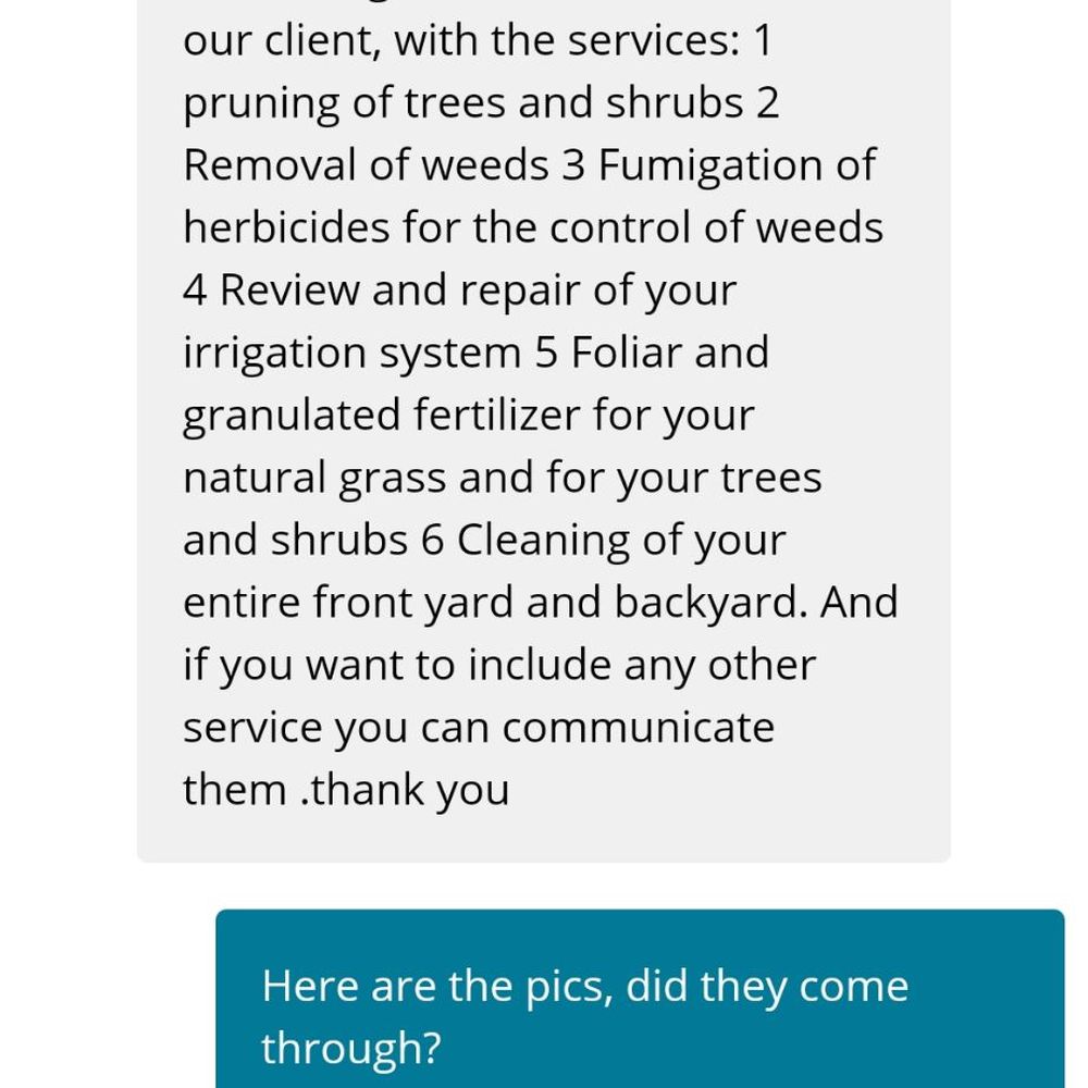 Dcancio Landscape - Conversation saying he prunes shrubs and trees, sprays for weeds, etc - Landscape Architects or Designers Near Me - Manor, Texas