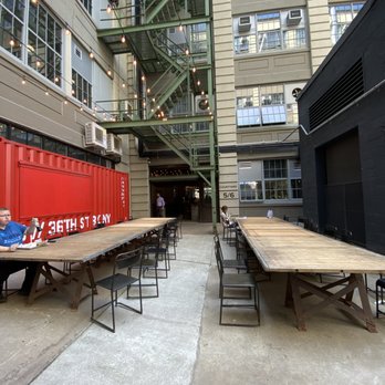 Hometown Bar-B-Que - Outdoor seating in the back - Barbeque Near Me - Brooklyn, New York Hometown Bar-B-Que - Outdoor seating in the back - Barbeque Near Me - Brooklyn, New York