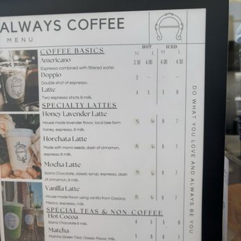 Always Coffee - Menu - Coffee & Tea Near Me - Montebello, California