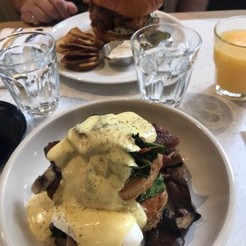 Dandy - Buttermilk fried sandwich and croque au volant (I think that's the name) - Breakfast & Brunch Near Me - Montreal, Quebec