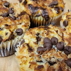 Billie Ann's Diner - double chocolate coconut cheesecake muffins