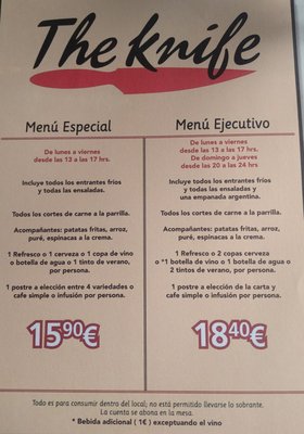 Menu photo 1 The Knife Madrid, M Menu photo 1 The Knife Madrid, M