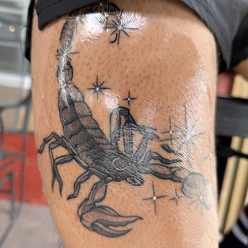 Copperhead Tattoo & Piercing - 2 days after. I haven't had any fluid build up & cleaned it the 24 hrs like she told me too. There is a Second Skin on for the next 3 days - Tattoo Near Me - Austin, Texas