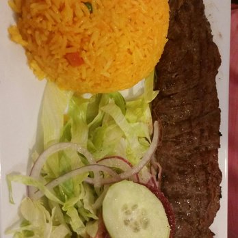 Viva - Steak a la plancha .. yellow rice .. delicious - Peruvian Near Me - Stamford, Connecticut Viva - Steak a la plancha .. yellow rice .. delicious - Peruvian Near Me - Stamford, Connecticut