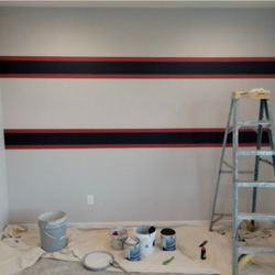 Marvel paints - Designed lines. Painted in new house.