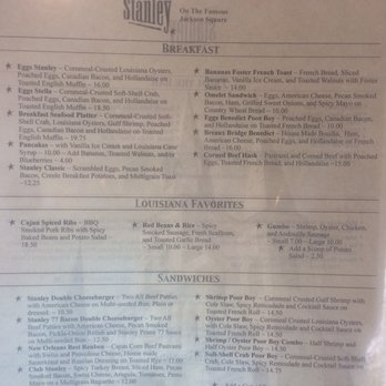 Stanley - Brunch/breakfast menu. - Breakfast & Brunch Near Me - New Orleans, Louisiana Stanley - Brunch/breakfast menu. - Breakfast & Brunch Near Me - New Orleans, Louisiana
