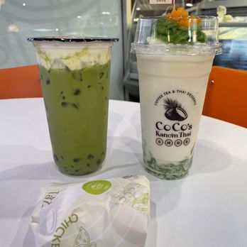 CoCo's Kanom Thai - Green thai tea $5.5 + 0.75 crystal boba 10/10, Lod Chong Frappe $8 7/10 unique - Desserts Near Me - Los Angeles, California