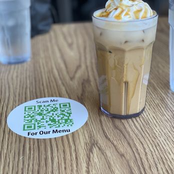 Penfold's Café - a drink with a qr code on it - Breakfast & Brunch Near Me - Temecula, California Penfold's Café - a drink with a qr code on it - Breakfast & Brunch Near Me - Temecula, California