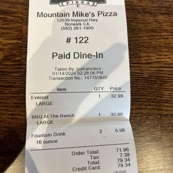 Mountain Mike's Pizza - Delicious Pizzas - Pizza Near Me - Norwalk, California