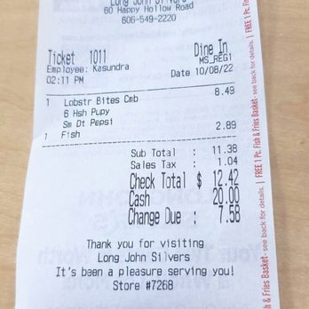 Long John Silver's - The lobster bite visit back. They were limited time only - Seafood Near Me - Williamsburg, Kentucky