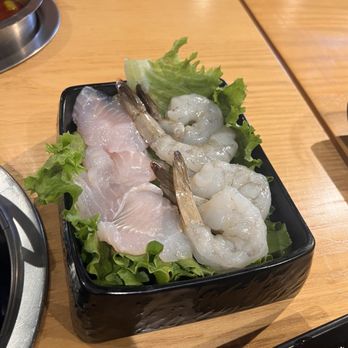 Mumu Hot Pot - sides: Sliced Tilapia Fillet and shrimp - Hot Pot Near Me - Pleasanton, California Mumu Hot Pot - sides: Sliced Tilapia Fillet and shrimp - Hot Pot Near Me - Pleasanton, California